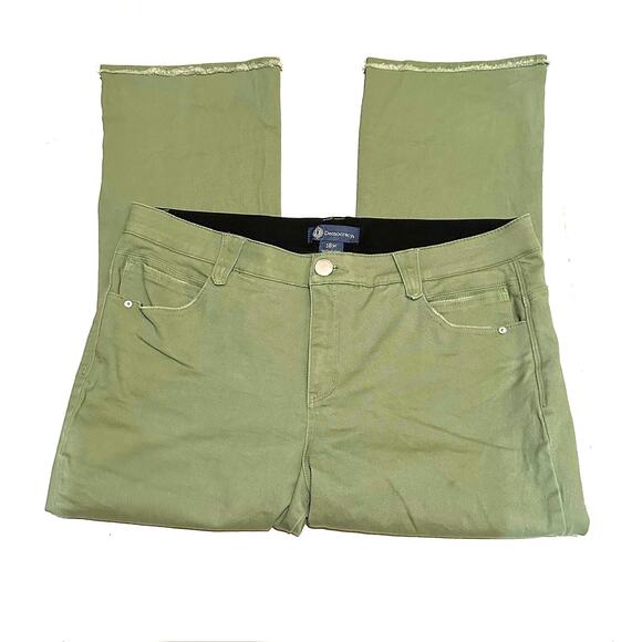 Democracy "Ab"solution Green Fray Hem Green Denim Jeans Women's Plus 18W - Picture 1 of 7